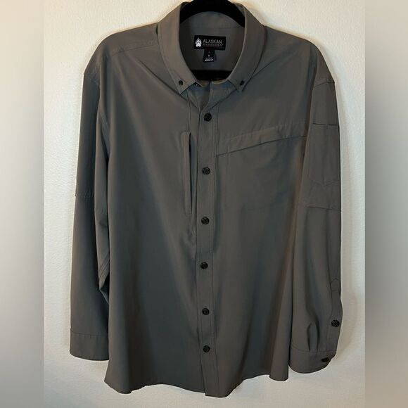 Duluth Trading Alaskan Hardgear Sportsman Vented Fishing Shirt Mens Size Lg Gray - Picture 1 of 12